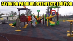 Afyon'da Parklar Dezenfekte ediliyor