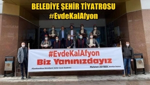 Afyon Belediye Şehir tiyatrosundan anlamlı pankart!