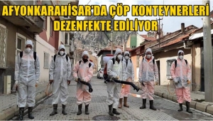 AFYON'DA ÇÖP KONTEYNERLERİ DEZENFEKTE EDİLİYOR