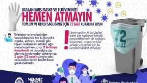Afyonkarahisar Belediyesi'nden kullanılmış maskeleri ve eldivenleri atmayın