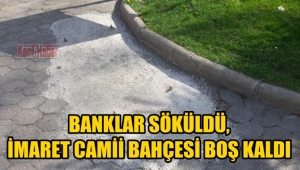 Banklar söküldü, Afyon İmaret Camii Bahçesi boş kaldı !