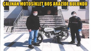 Çalınan Motosiklet Boş Arazide Bulundu