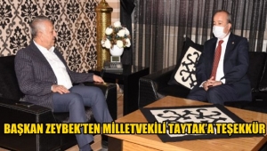 Mehmet Zeybek, Taytak'a teşekkür etti 