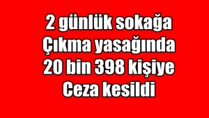 Sokağa çıkma yasağında 20 bin 398 kişiye ceza kesildi