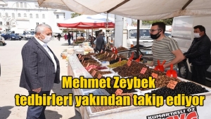 Zeybek, Pazar yerinde tedbirleri yakından takip ediyor