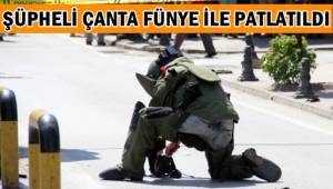Sandıklı'da şüpheli çanta fünye ile patlatıldı