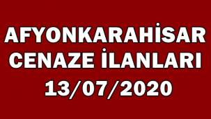 13 Temmuz 2020 Afyon Cenaze İlanları !