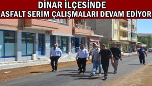 Dinar'da Asfalt serim çalışmaları devam ediyor