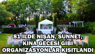 81 İlde düğün,nişan gibi organizasyonlar kısıtlandı! 