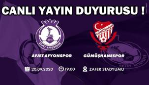 Afjet Afyonspor - Gümüşhanespor hangi kanalda verilecek ?