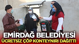 Emirdağ Belediyesi vatandaşlara ücretsiz çöp konteynırı dağıttı 