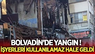 Bolvadin'de çıkan yangında işyerleri kül oldu! 