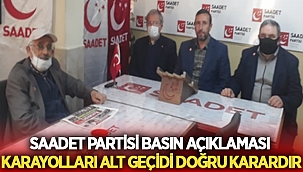 Karayolları alt geçidi doğru bir karardır