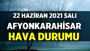 22 Haziran 2021 Salı Afyon'da hava durumu