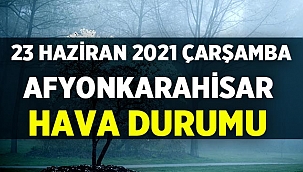 23 Haziran 2021 Çarşamba Afyon'da hava durumu