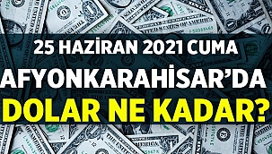 25 Haziran 2021 Cuma Afyon'daki döviz piyasasında son durum!