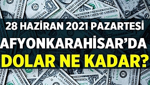 28 Haziran 2021 Pazartesi Afyon'da dolar fiyatları