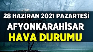 28 Haziran 2021 Pazartesi Afyon'da hava durumu nasıl olacak?