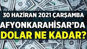 30 Haziran 2021 Çarşamba Afyon'da dolar fiyatları