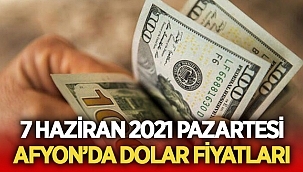 7 Haziran 2021 Pazartesi Afyon'da dolar fiyatları