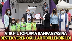 Afyon'da atık pil kampanyasına destek veren okullar ödüllendirildi