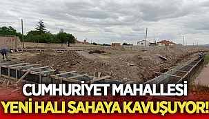 Emirdağ'da yeni halı saha yapımına başlanıldı