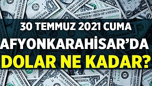 30 Temmuz 2021 Cuma Afyon'da dolar fiyatları