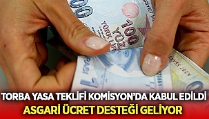 Asgari ücret desteği Komisyon’da kabul edildi
