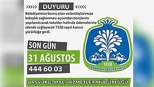 Sandıklı Belediyesinden önemli duyuru