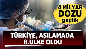 Türkiye aşılamada dünyada 8. sırada yer aldı