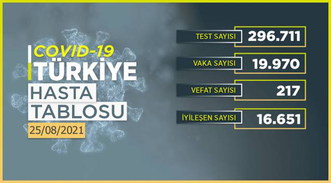 25 Ağustos 2021 Koronavirüs'den kaç kişi öldü? 