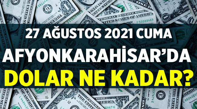 27 Ağustos 2021 Cuma Afyonkarahisar'da Dolar Fiyatları