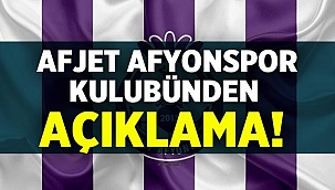 Afjet Afyonspor Kulübünden kamuoyuna duyuru! 