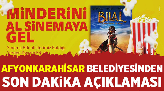 Afyon açık hava sinema etkinliği ertelendi! 