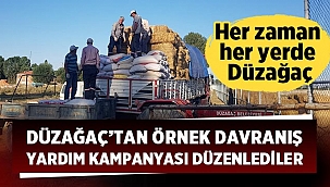 Düzağaç halkı yardım kampanyası düzenledi