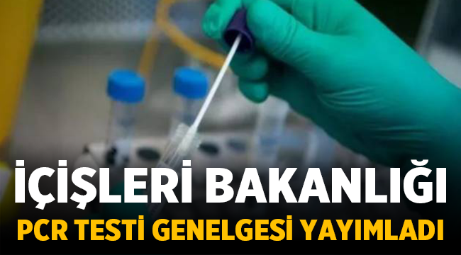 İçişleri Bakanlığı PCR testi genelgesi yayımladı
