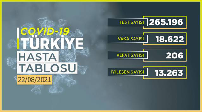 Koronavirüs 22 Ağustos 2021 kaç kişi vefat etti?