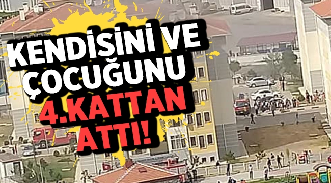 Afyon'da çıkan yangında kendisini ve çocuğunu 4. kattan attı! 