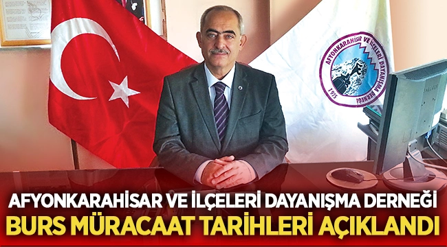 Afyonkarahisar ve İlçeleri Dayanışma Derneğinden Burs açıklaması! 