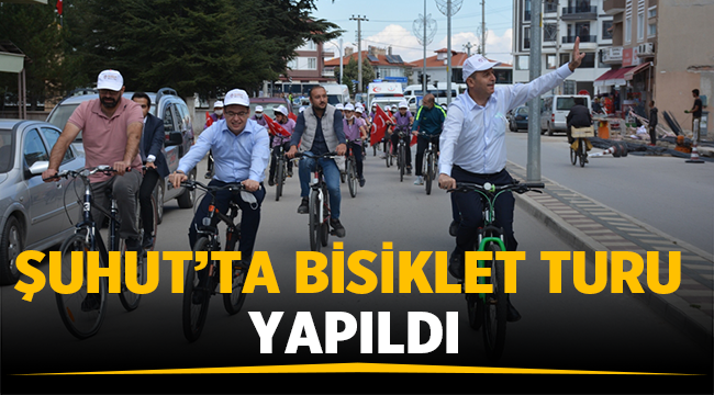 Şuhut'ta bisiklet turu yapıldı