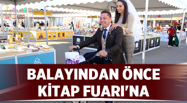 Balayından önce Afyon Kitap Fuarı'na gittiler!