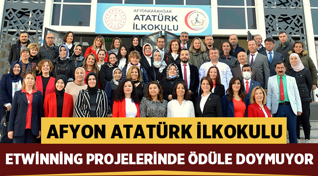 Afyon Atatürk İlkokulu eTwinning Projelerinde ödüle doymuyor