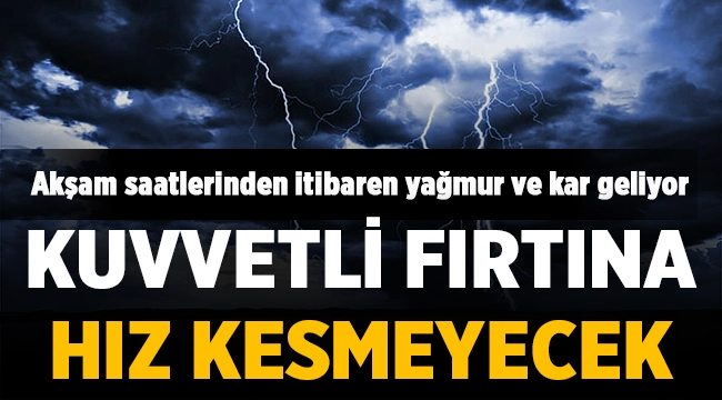 Afyon'da gece boyu devam eden fırtına yerini yağmur ve kar'a bırakacak
