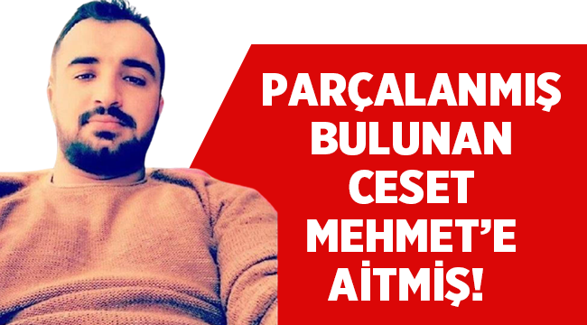 Parçalanmış bulunan ceset, kayıp Mehmet'e aitmiş