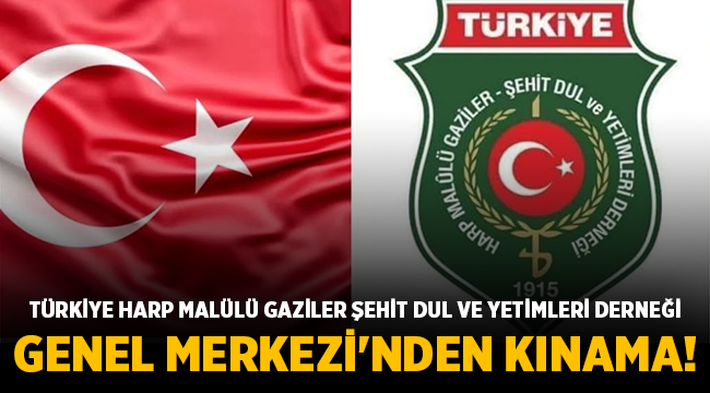 Türkiye Harp Malülü Gaziler Şehit Dul ve Yetimleri Derneği Genel Merkezi'nden Kınama! 