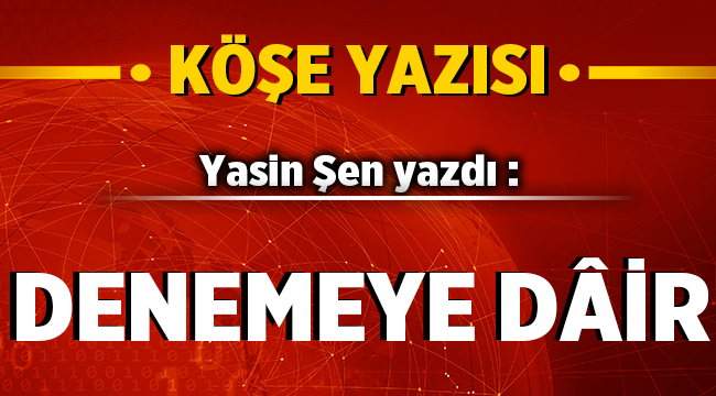 Yasin Şen yazdı: Denemeye Dair