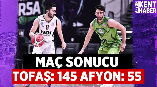 HDI Sigorta Afyon Belediye, Tofaş'a farklı mağlup: 145 - 55