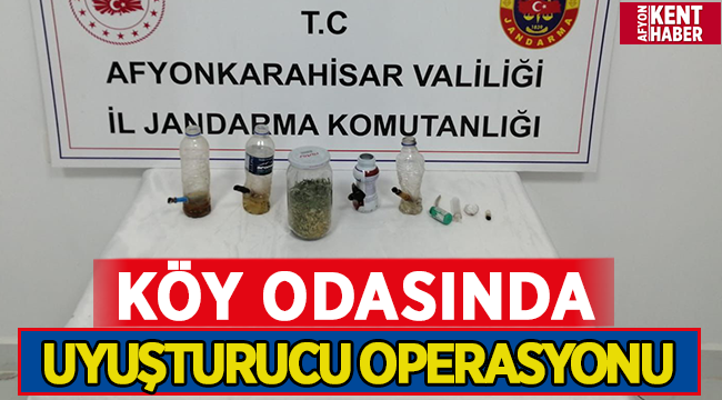Sinanpaşa'da köy odasında uyuşturucu operasyonu!