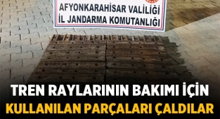 Afyon'da hırsızlar tren bakım malzemelerini çaldı, Jandarma yakaladı