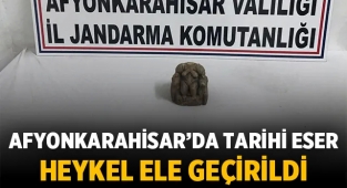 Afyonkarahisar'da tarihi eser heykel ele geçirildi